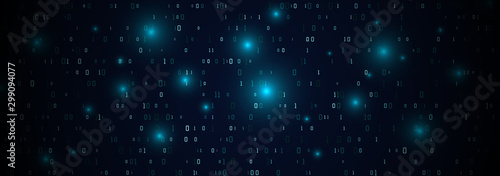 Cuadros en Lienzo Abstract technology binary code background