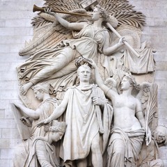 Canvas Print - Paris, France - close up of Triumphal Arch