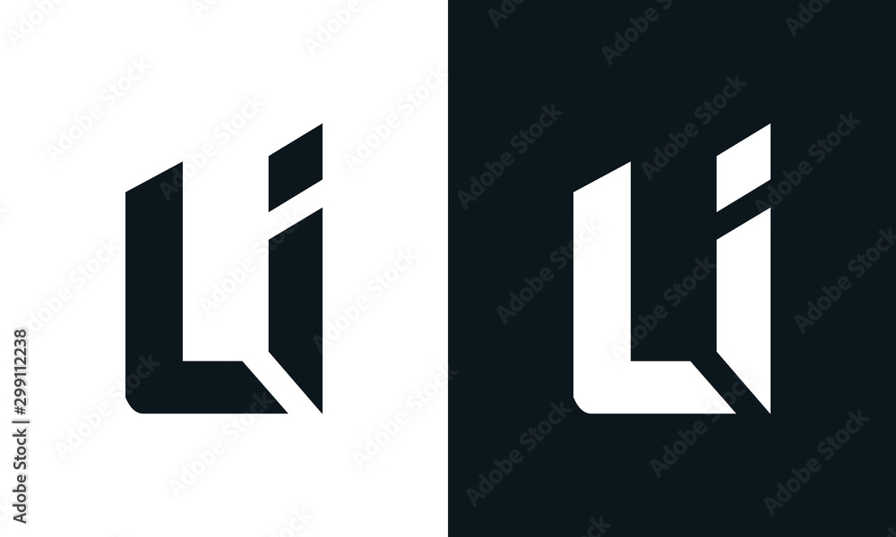 Modern abstract letter LI logo. This logo icon incorporate with two abstract shape in the creative process. - obrazy, fototapety, plakaty 