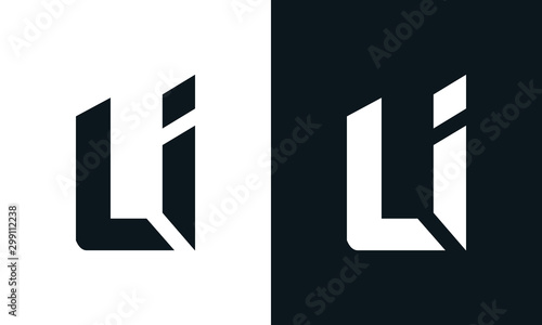 Fotomural Modern abstract letter LI logo