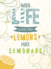 Wall Mural - Card of lemons on light background