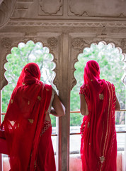 Woman in red