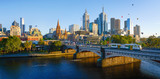 Fototapeta  - Panorama view of beautiful Melbourne cityscape skyline