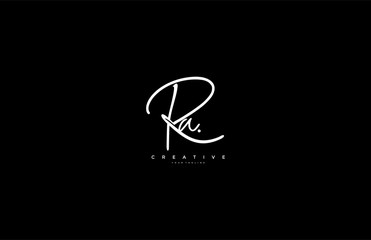 Wall Mural - Letter Ra Logo Manual Elegant Minimalism Signature Logo Design