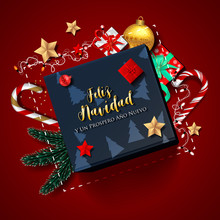 Spanish Christmas (Feliz Navidad) And Happy New Year 2020 Greeting Card
