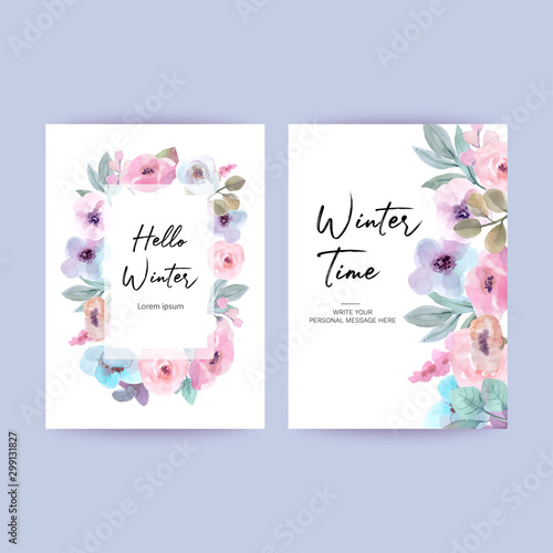 Winter Time vectors for design with watercolor