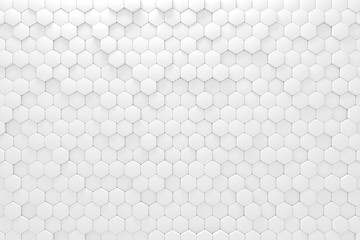 White geometric mosaic hexagonal abstract background. Computer generated abstract geometric. 3d rendering