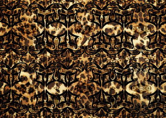 geometric pattern with leopard skin