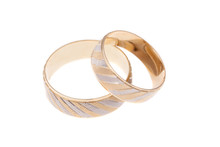Golden Wedding Rings, Isolated On White