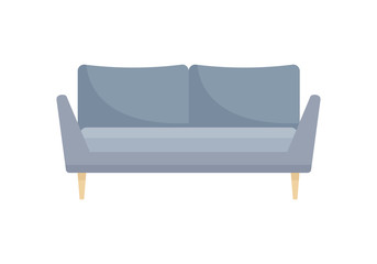 Canvas Print - Gray home soft sofa icon in flat style