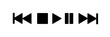 © streamice - play pause stop button icon, basic shape, black and white, fast forward button