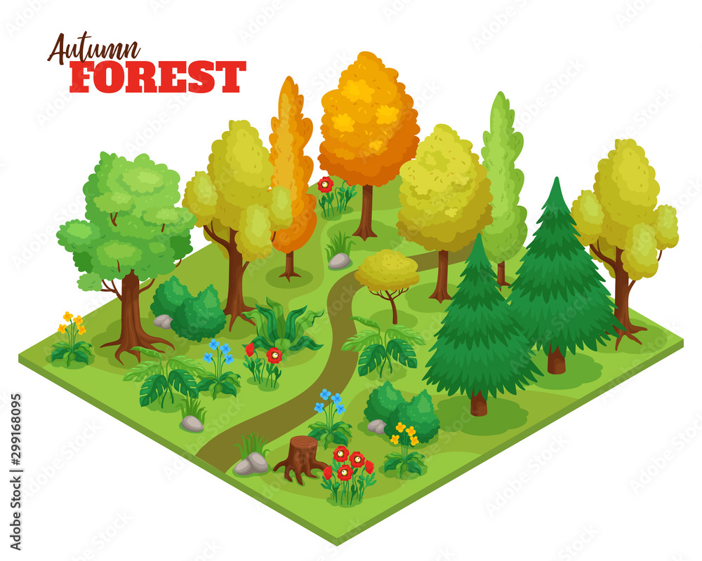 Autumn Forest Concept - obrazy, fototapety, plakaty 