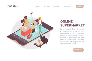 Wall Mural - online supermarket landing page