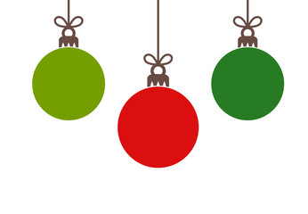 Wall Mural - christmas red and green balls hanging ornaments.