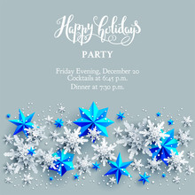 Paper Cut Snowflakes And Blue Stars