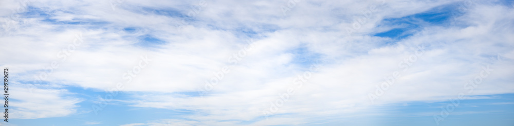 Super wide angle panorama cloudy sky, natural background, banner format - obrazy, fototapety, plakaty 