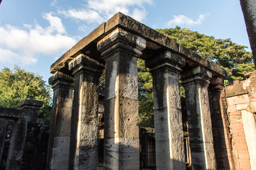 Phi mai Stone Castle, Ancient Khmer Temple in Phi Mai historical park,Nakhon Ratchasima Province, Thailand.