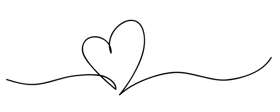 heart. abstract love symbol. continuous line art drawing vector illustration