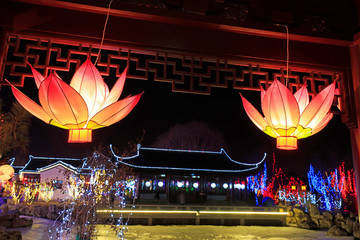 Poster - Architectural scenery of Tangshan South Lake Park, Tangshan City, Hebei, China