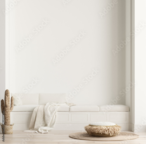 Fotografía Minimalist modern living room interior background, Scandinavian style, 3D render