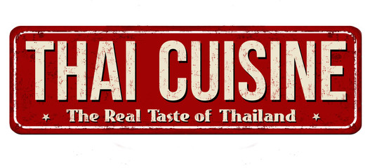 Thai cuisine vintage rusty metal sign