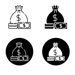 Canvas Print - Money vector illustration with simple black design. Money icon, finance icon 