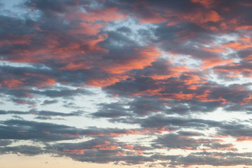 Beautiful cloudscape as the sun rises in the early morning