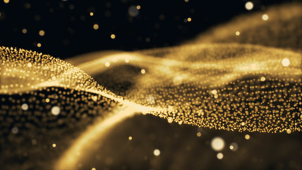 Abstract wave particle glitter background