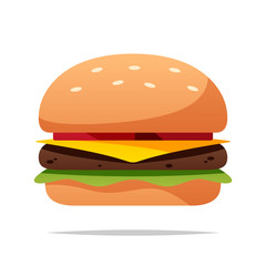 Wall Mural - Cartoon burger vector isolated illustration