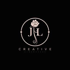 Wall Mural - Flower JL Letter Logo Template Vector