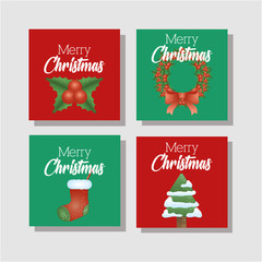 Canvas Print - happy merry christmas bundle of cards