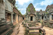 Ancient Buddhist Khmer Temple In Angkor Wat, Cambodia. Banteay Samre Prasat
