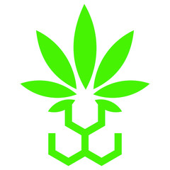 Wall Mural - Modern Luxury Cannabis or Hemp Logo icon Template vector, eps 10