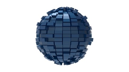 Wall Mural - 3d rendering of a sphere that looks like its exploding expanding