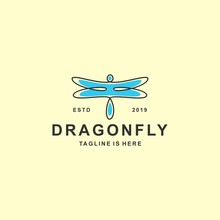 Dragon Fly Logo With Flat Design