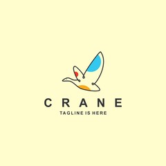 Wall Mural - Crane logo with flat design