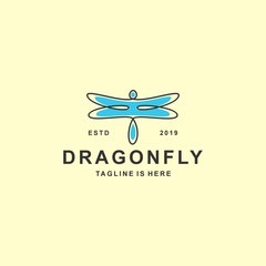 Wall Mural - Dragon fly logo with flat design