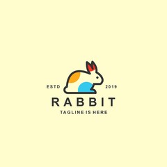 Wall Mural - Rabbit logo with flat design