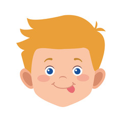 Canvas Print - cute boy face icon, flat design