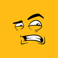 Face with angry face expression cartoon vector emoji