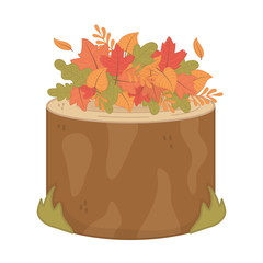 Sticker - autumn trunk foliage leaves on top