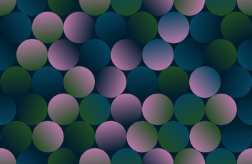 Wall Mural - polka dots pink navy green