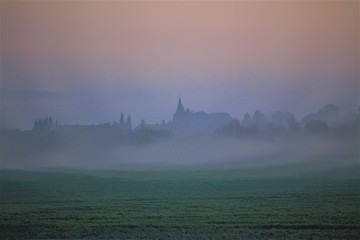 Sticker - landscape with fog