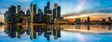 Fototapeta Miasto - Panoramic view of Singapore at twilight