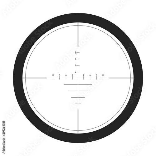 Cuadros en Lienzo Sniper target scope or sight, isolated on white background
