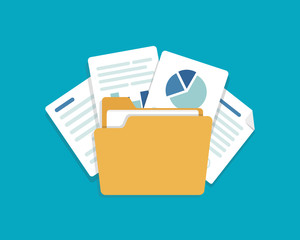 Wall Mural - open folder icon. folder with documents