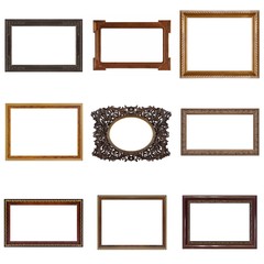 Set of wooden frames for paintings, mirrors or photos