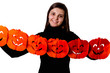 © Michał Magiera - Dziewczyna trzymająca dynie. Halloween.