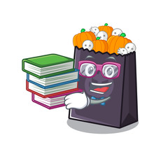 Poster - Student with book halloween bag with the mascot shape