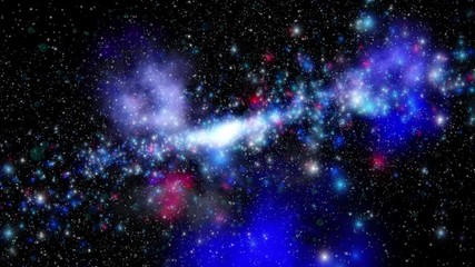Wall Mural - Space Planets and Galaxy Animation 4K (LOOP)